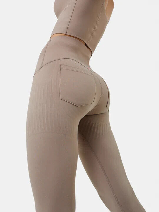 Fanka Body Sculpt 7/8 Leggings (Reversible Wear w Pockets) Tan Small
