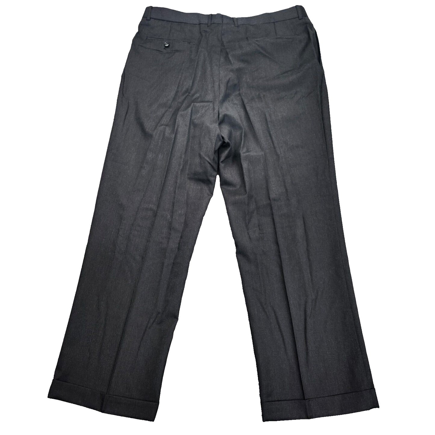 Mens 100% Wool Suit Pants 40 x 30 Cuffed Bottoms