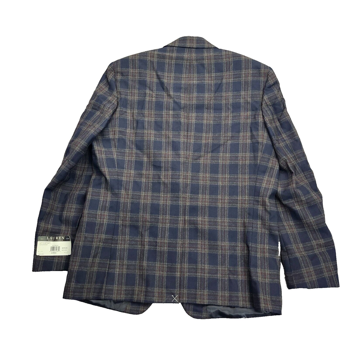Lauren Ralph Lauren Polyester Blue Plaid Suit Jacket Blazer 42R NWT
