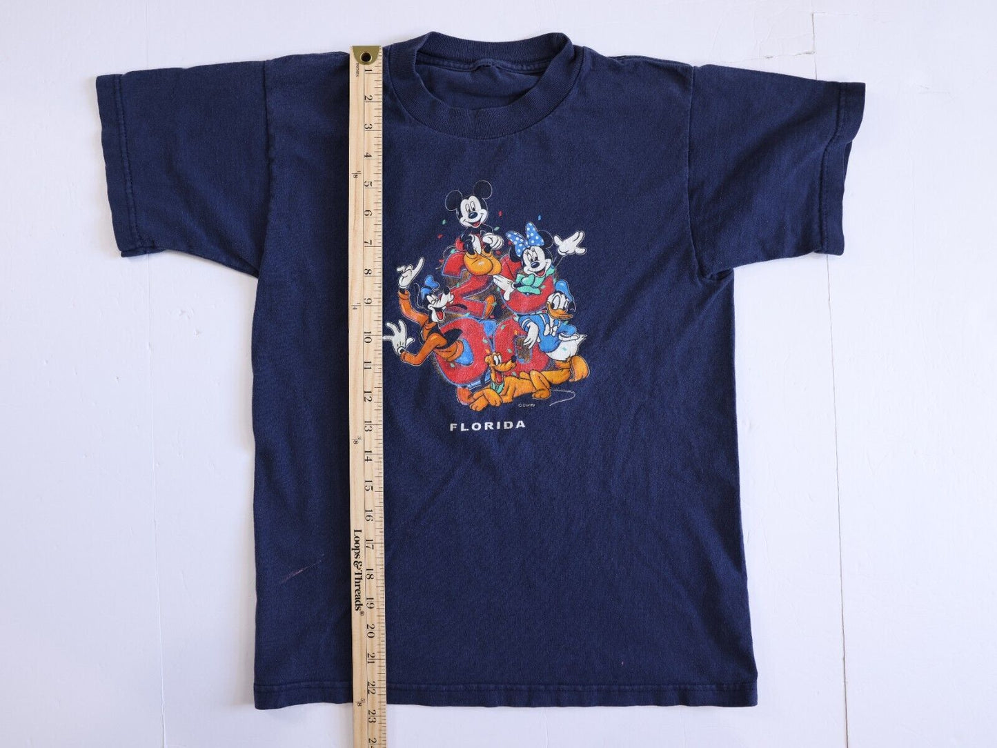 Vintage Blue Disney T Shirt Mickey, Mini, Donald, Goofy Size S
