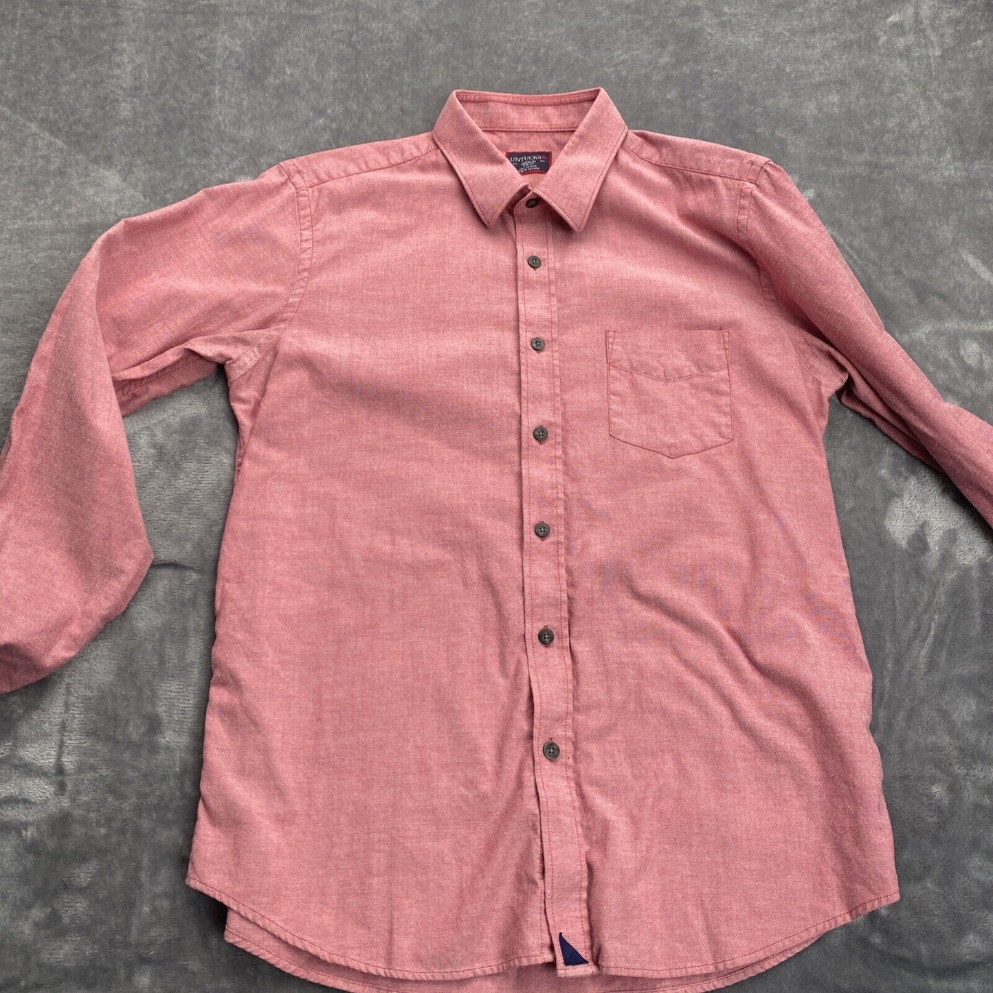 Mens Untuckit 100% Cotton Long Sleeve Casual Shirt Red Mens Size Medium