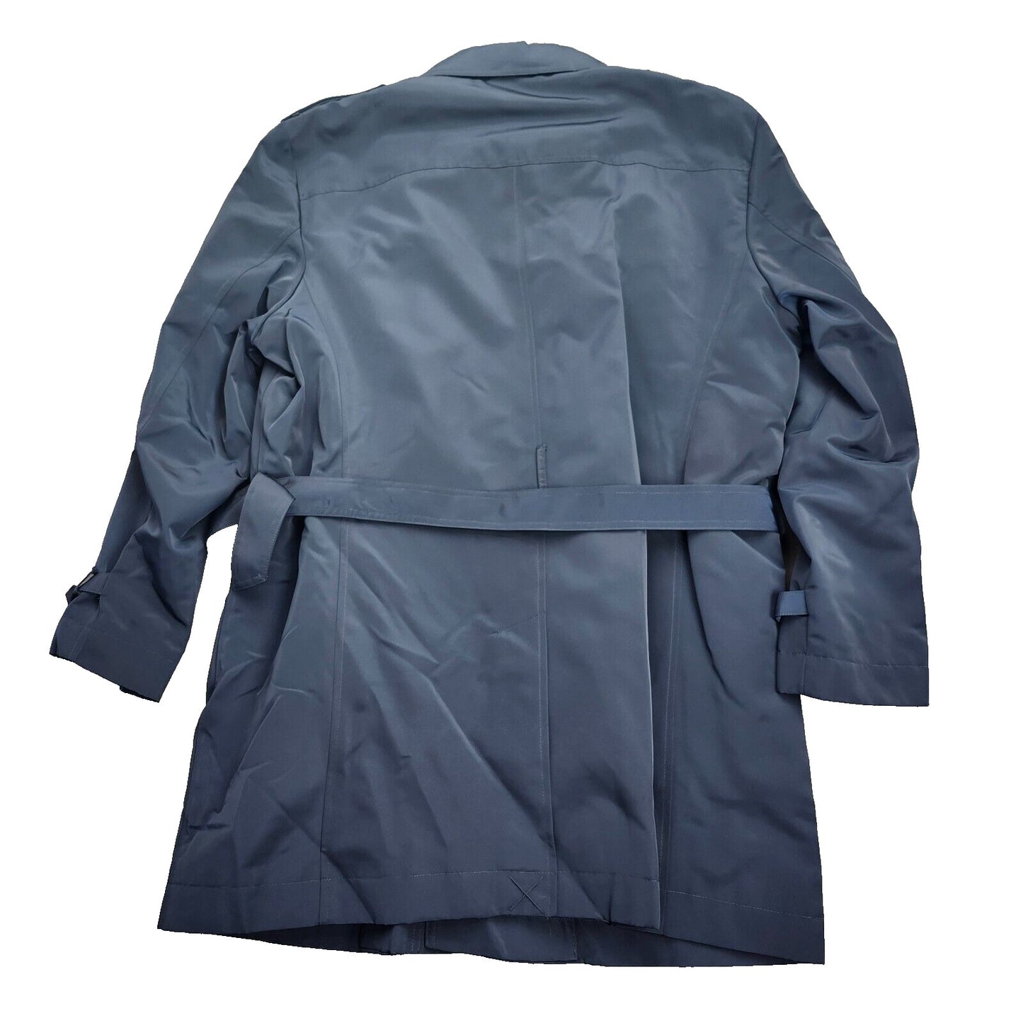 Alfred Sung Mens Rain Jacket Blue Trench Coat 46 Regular