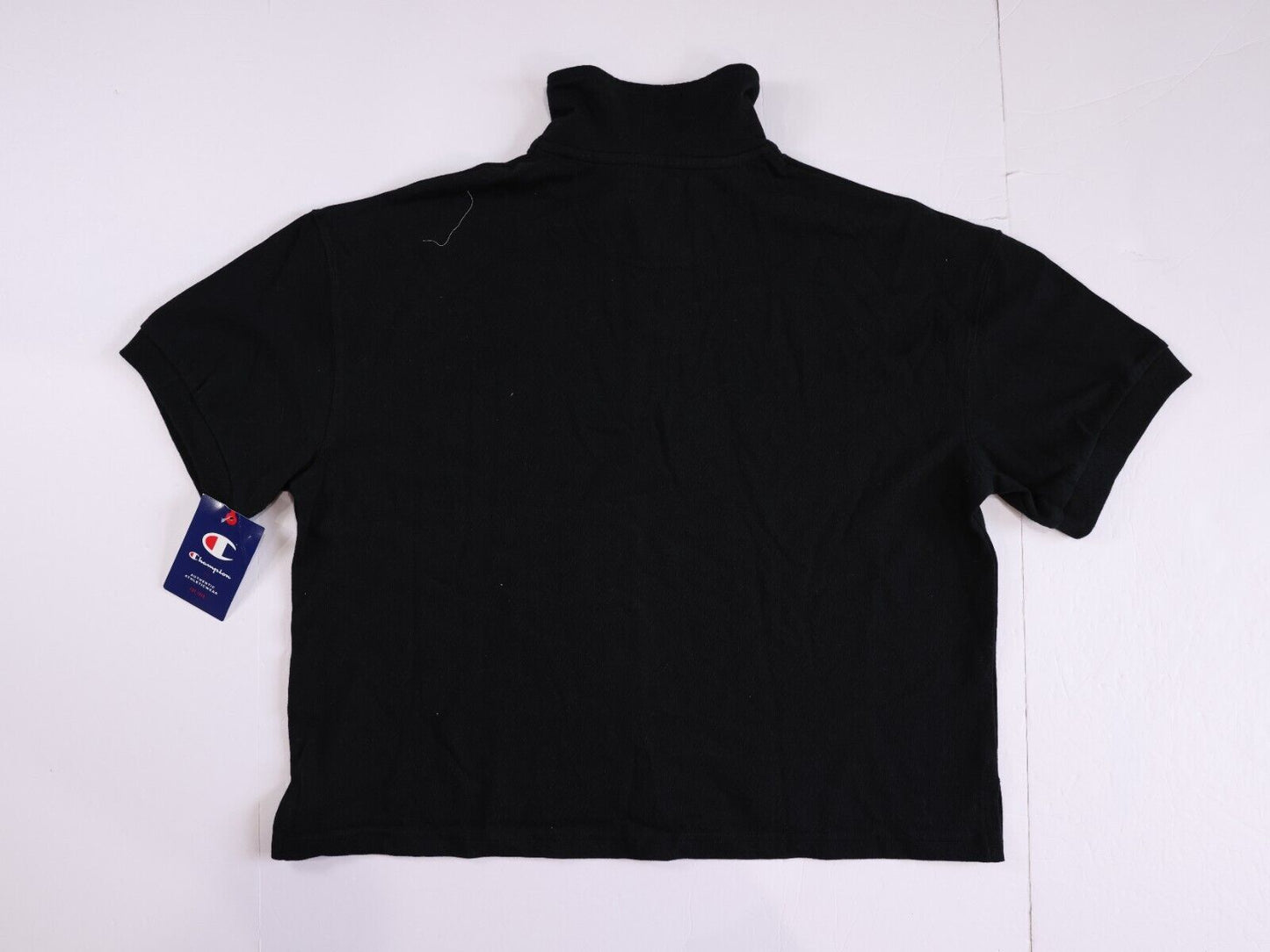 Champion Women's Mid-Weight Jersey Polo Top Black Size Medium