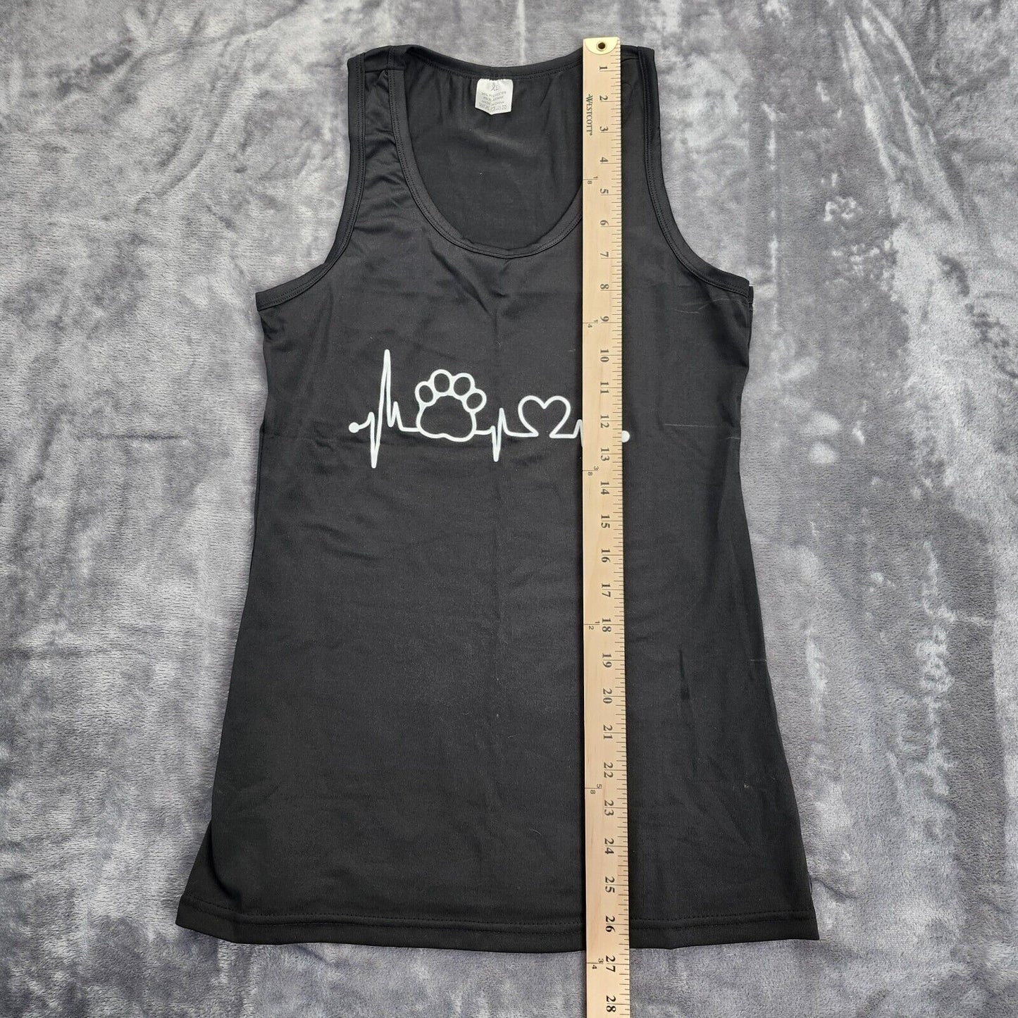 Paw Print Heartbeat Veterinarian Vet Tech Workout Racerback Yoga Tank Top XL