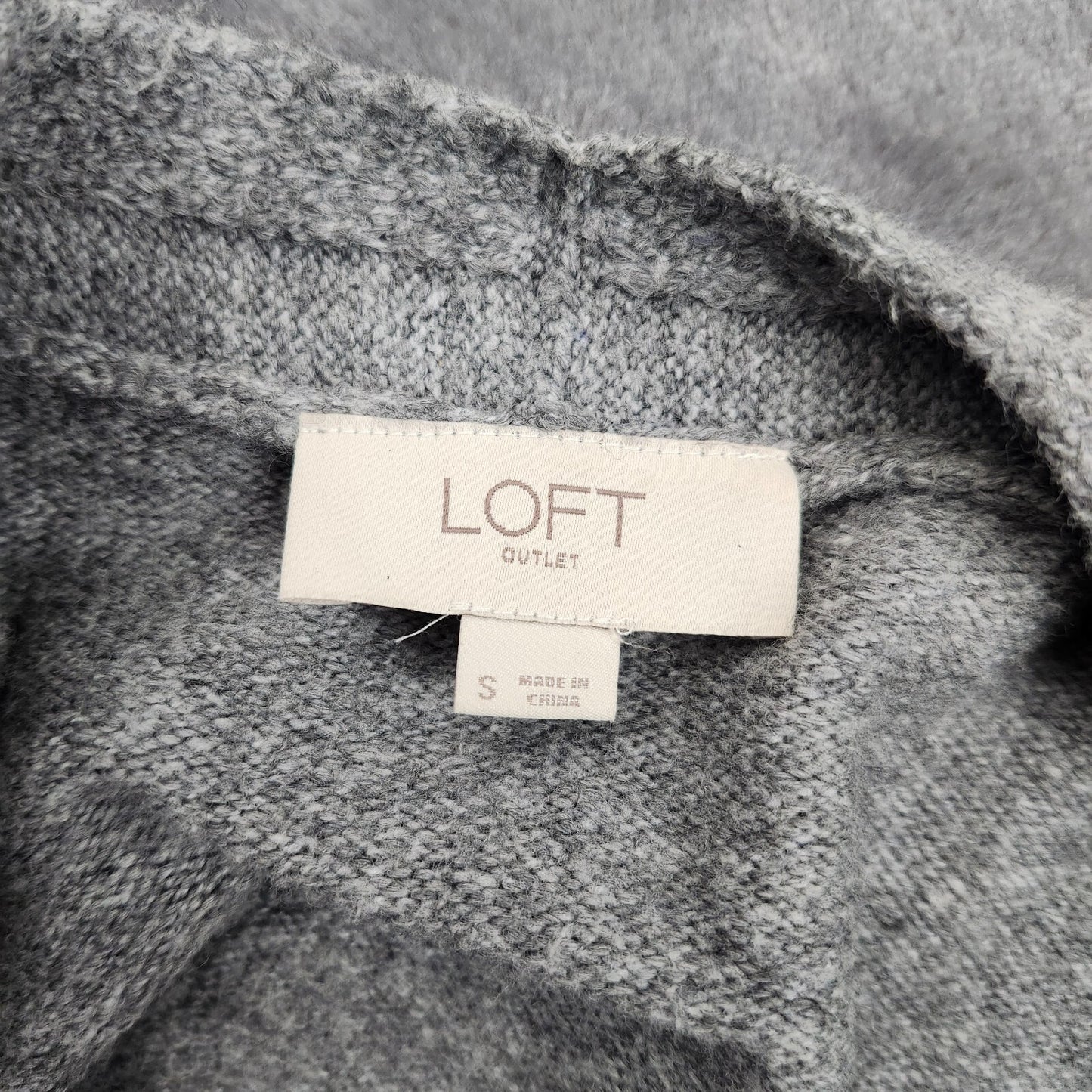 Ann Taylor Loft Womens Gray Open Front Striped Knit Cardigan Sweater Size S