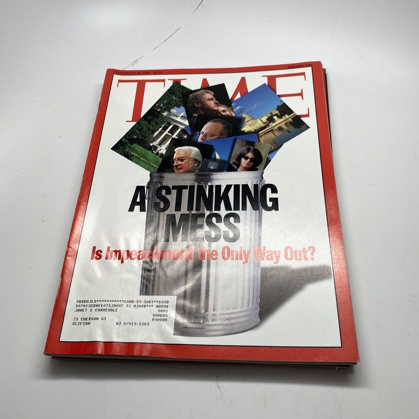 (4) Time Newsweek Magazine bundle - Bill Clinton Impeachment 1998 1999