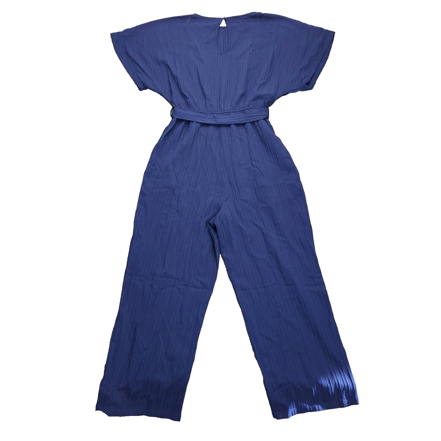 CUPSHE Womens Blue Boatneck Short Sleeve Straight Leg Jumpsuit Small
