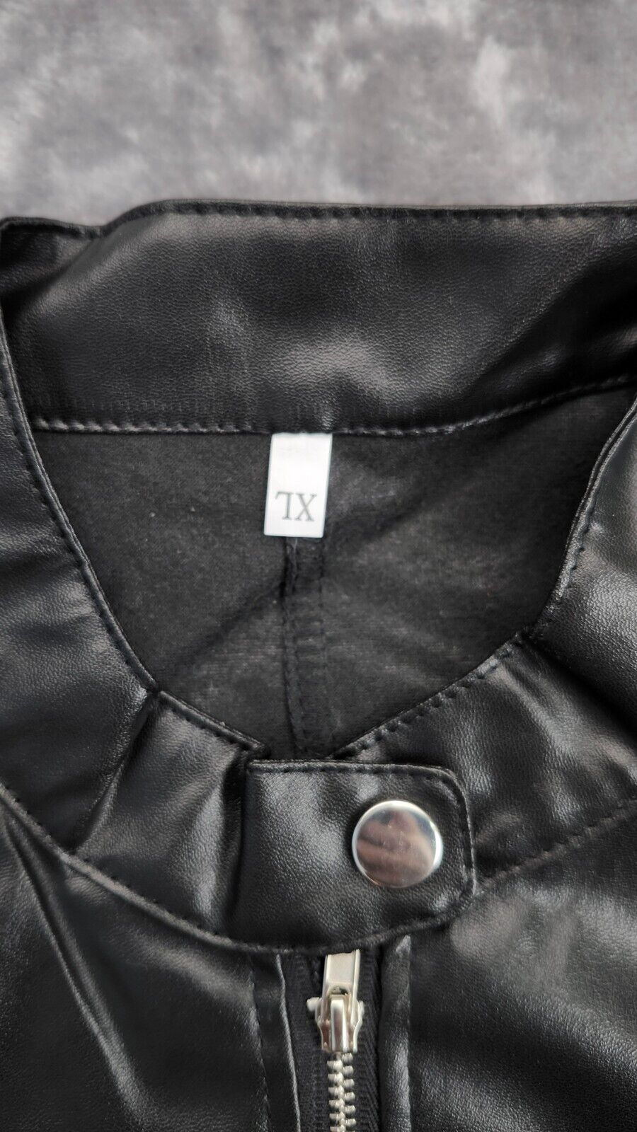 Womens Faux Leather Jackets Zip Up Motorcyle Short Outwear Cropped Coats XL