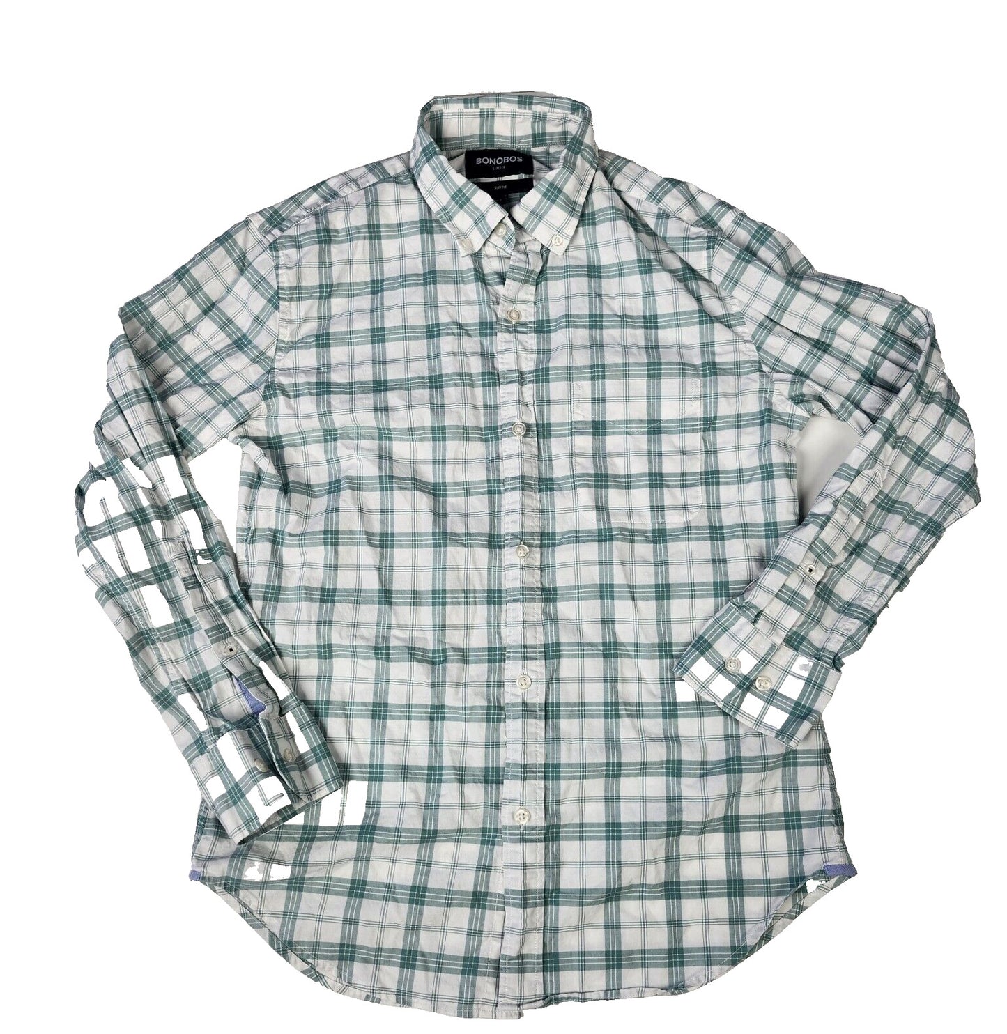Bonobos Mens Dress Shirt Casual Stretch Slim Fit Short Button Down Shirt Small S