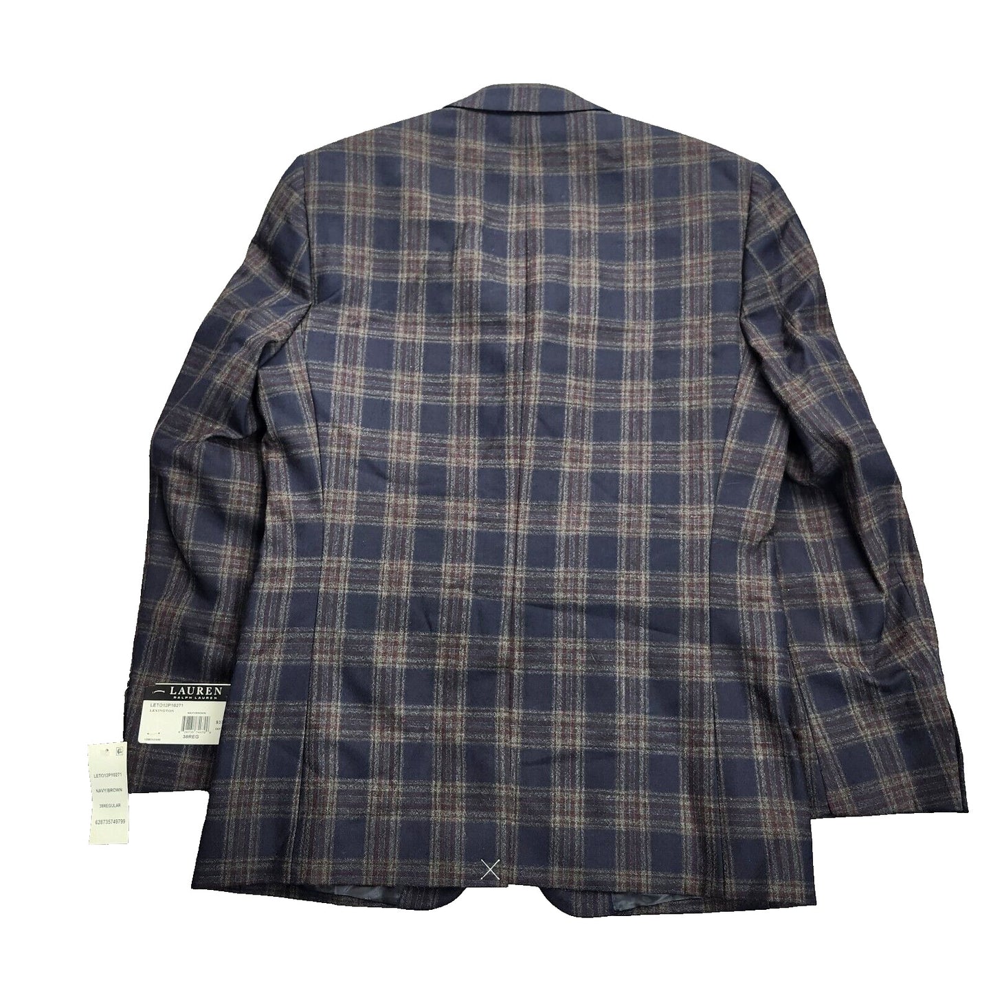 Lauren Ralph Lauren Polyester Blue Plaid Suit Jacket Blazer 38R NWT