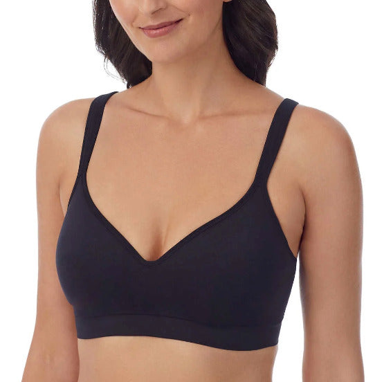 Carole Hochman Women's Wirefree Sealmless Comfort Bra, 2-Pack, Black/Taupe, Med