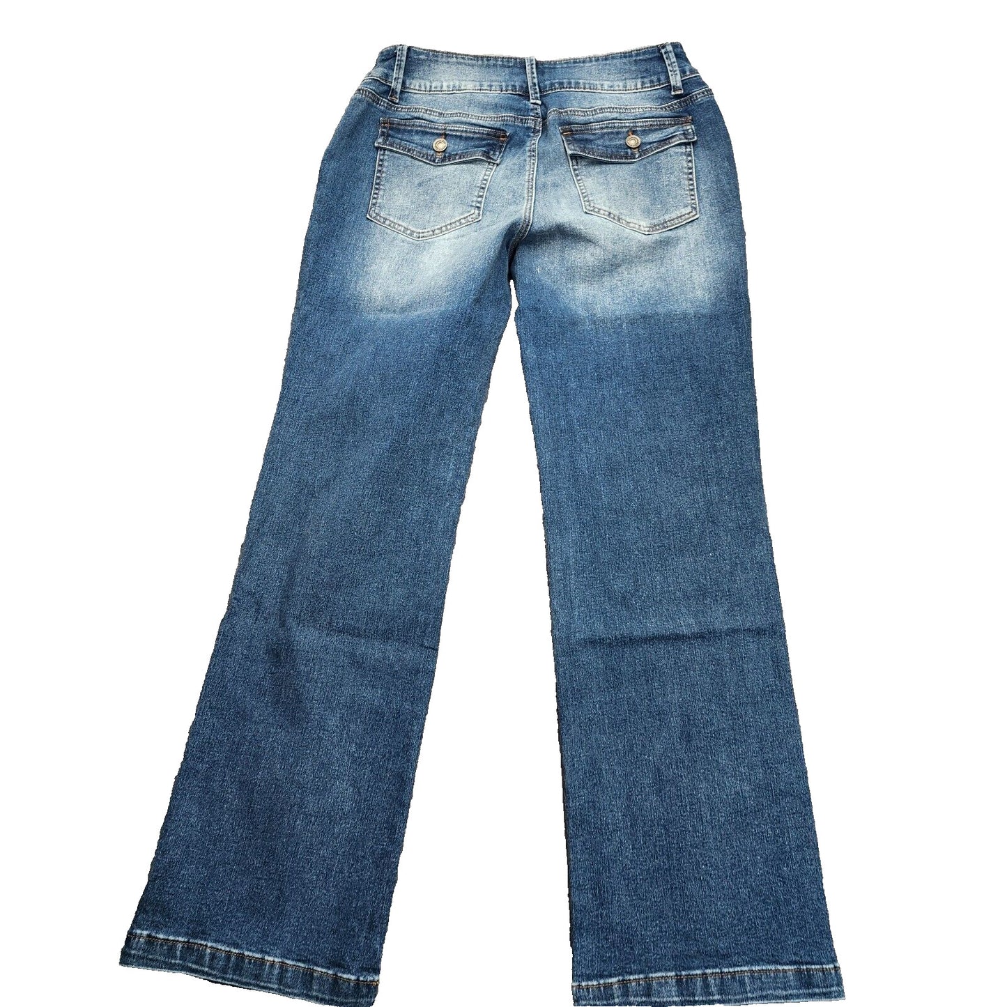 Flamingals Women's Straight Leg Faded Blue Jeans Vintage Style Size Large