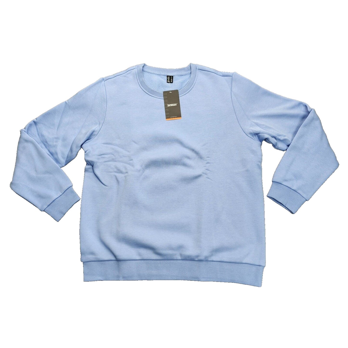 2pack TACVASEN Women's White & Blue Fleece Crewneck Pullover Sweatshirt Large