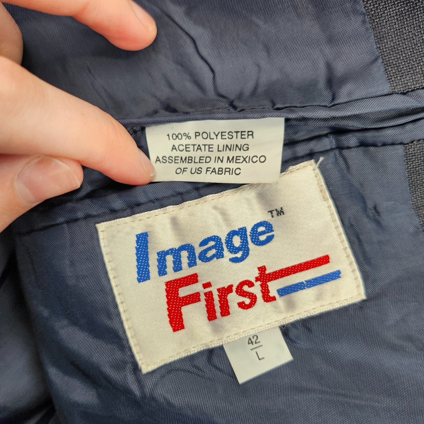 NWT Image First Mens Suit Jacket Blue 42 Long Notch Lapel