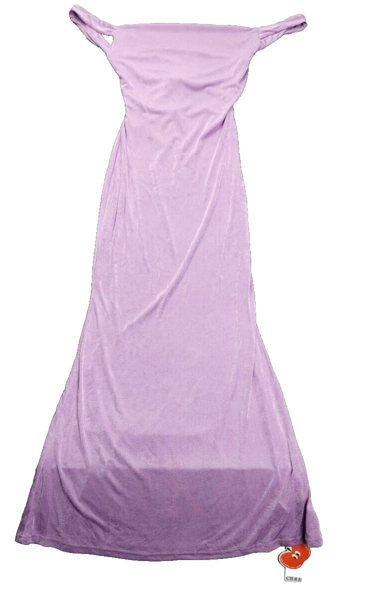 Cider Womens Solid Cowl Neck Casual Midi Dress Purple Small