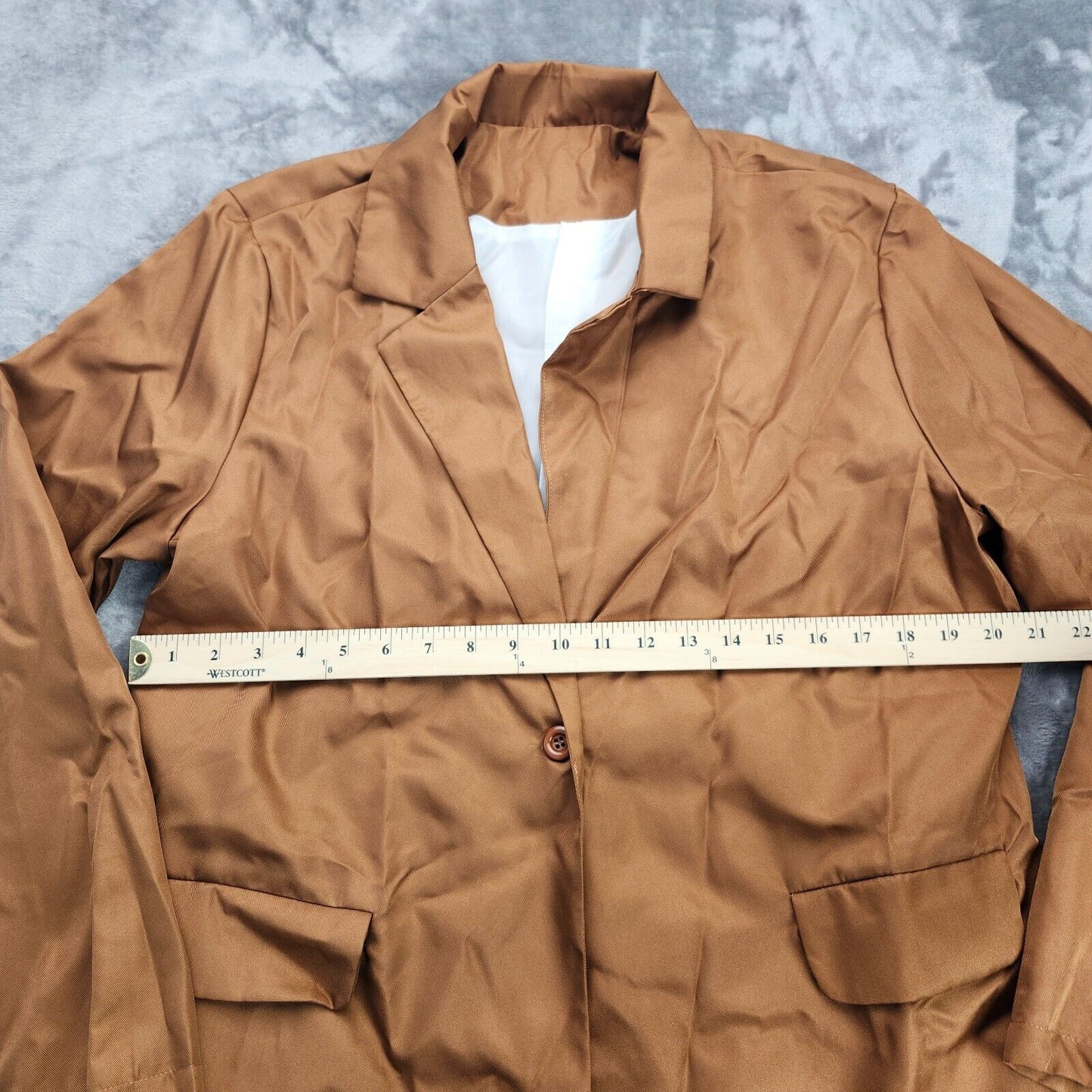 Mens Brown Blazer Polyester Size 2XL