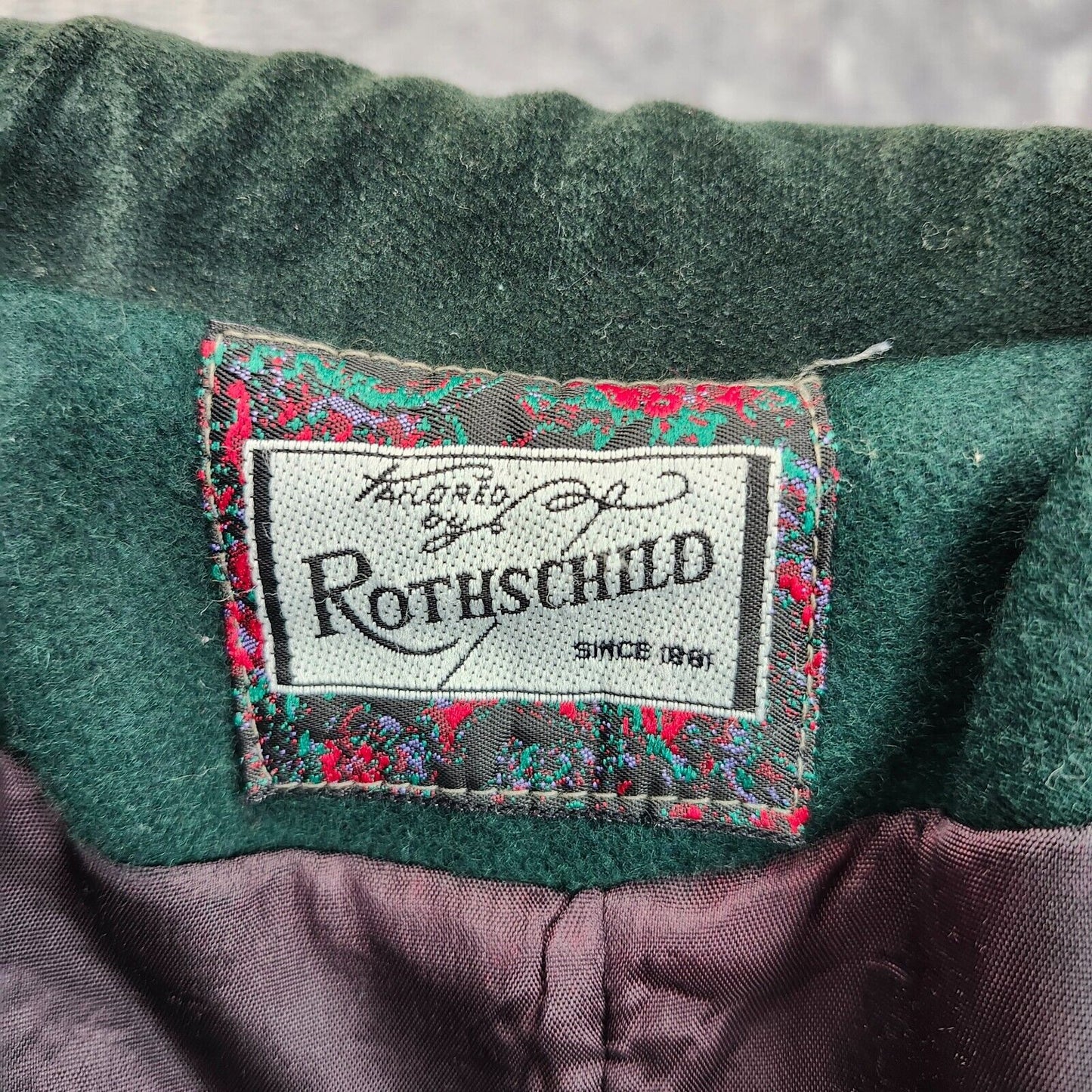 Rothschild Girls' Green Wool Blend Dress Coat with Velvet Accents, Size 4