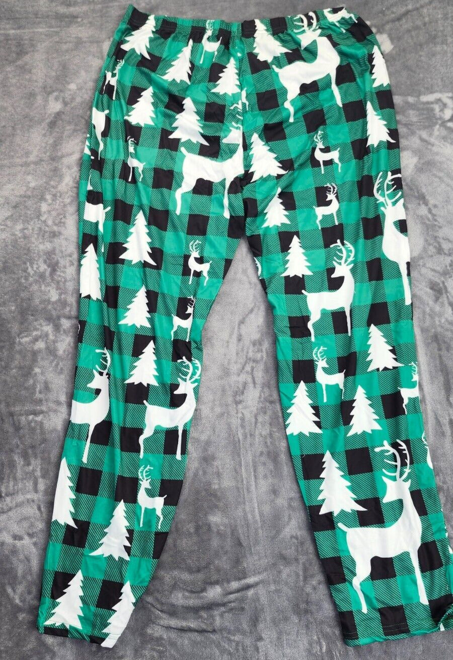 Long Sleeve Christmas Print Soft Warmth Loungewear Festive Sleepwear Sets 2XL