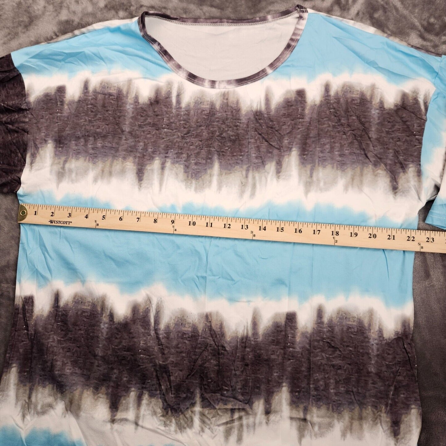 Womens Striped T-Shirt Short Sleeve Casual Tee Tops Blouse 3XL Blue