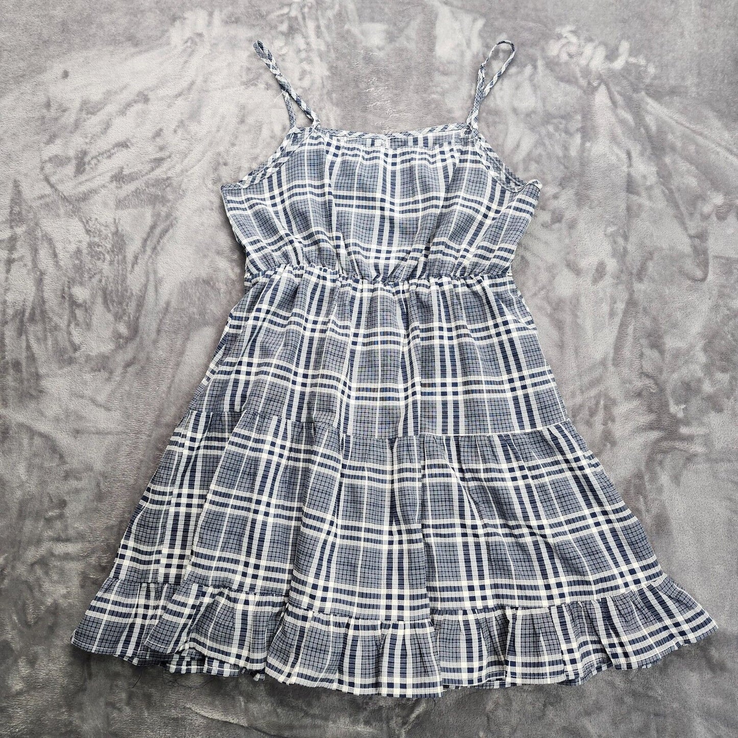 bacio womens plaid Summer dress Medium Gray
