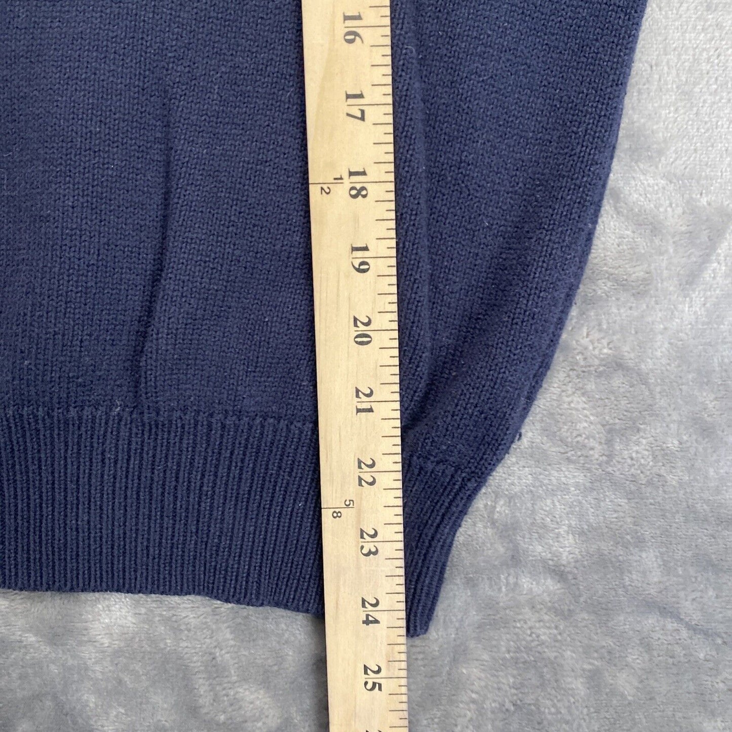 J Crew Slim Cotton-Cashmere Blend 1/4 Zip Pullover Sweater Mens Small Blue