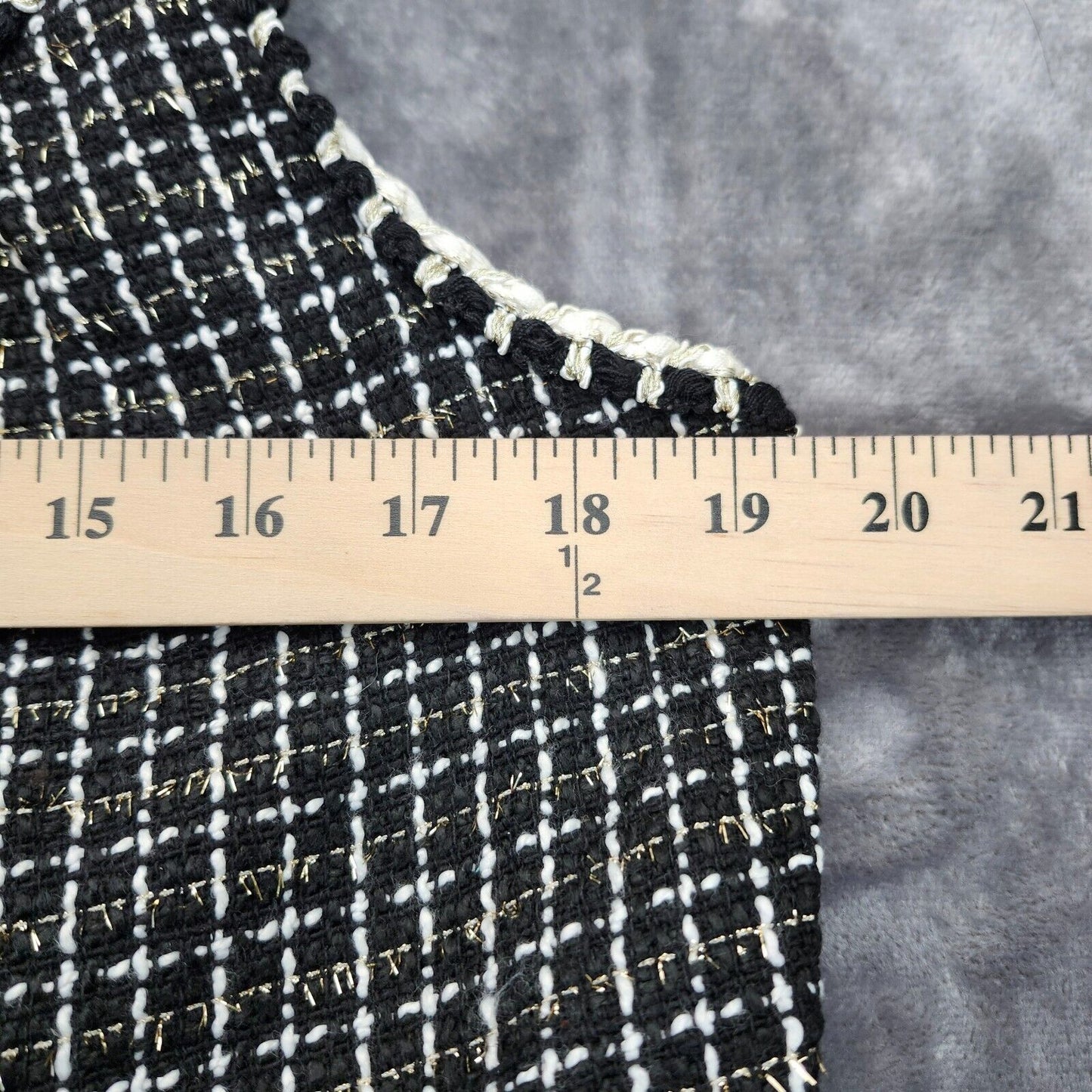 Cider Tweed Square Neckline Black & White Mini Dress Size 1XL NWT
