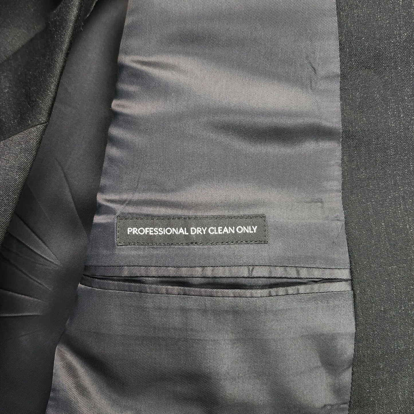 100% Wool Tuxedo Set Jacket Size 50 L, Pants 40x30
