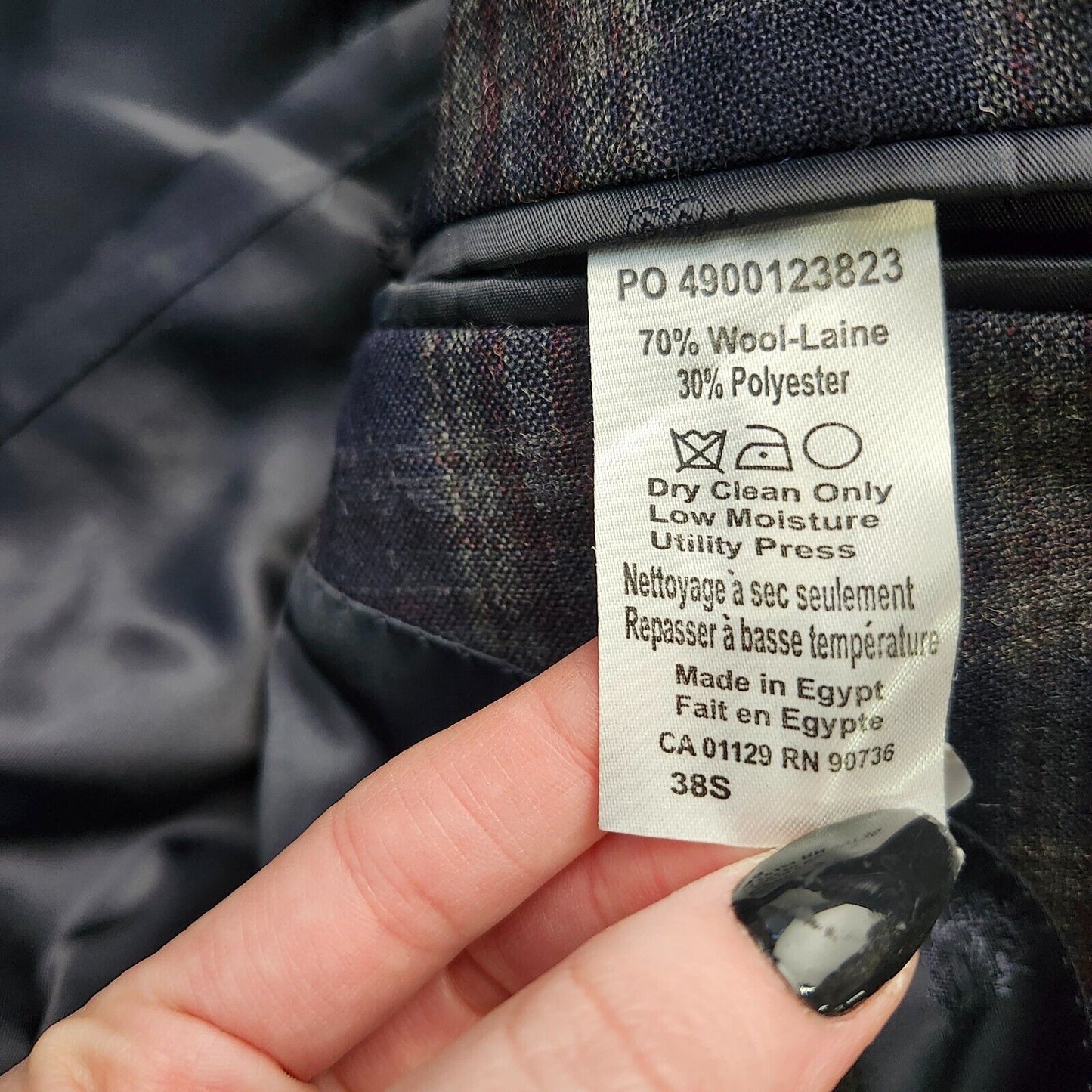 Lauren Ralph Lauren Polyester Blue Plaid Suit Jacket Blazer 38S NWT