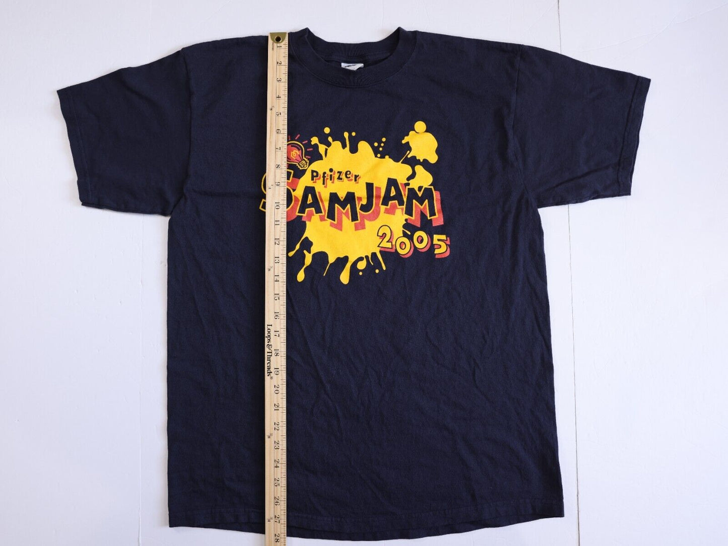 Pfizer Samjam Blue 2005 Graphic Biontech Logo T-Shirt Size Large