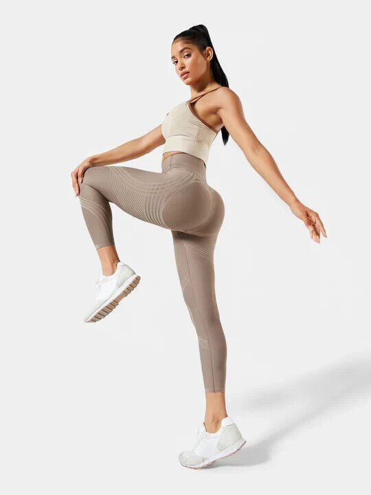Fanka Lift and Curve Full Length Leggings (Reversible Wear) Tan Small