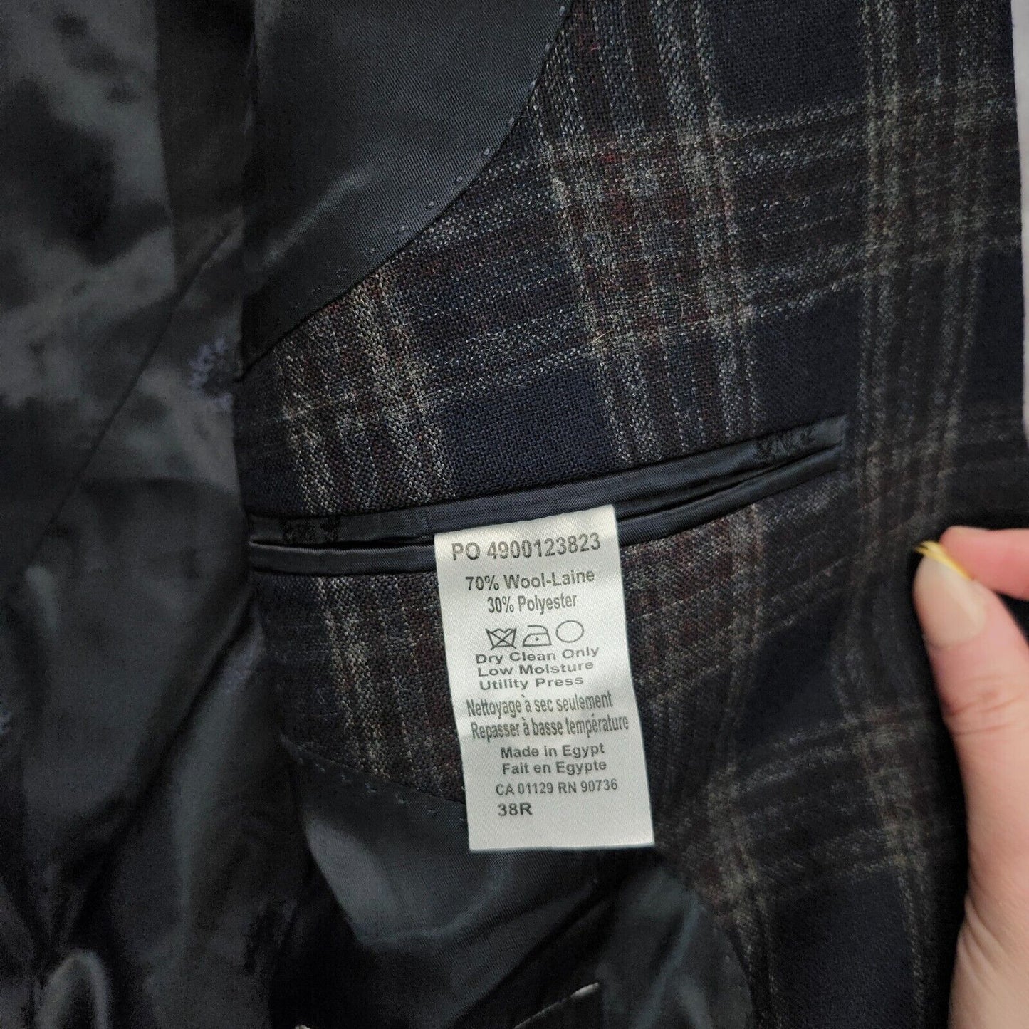 Lauren Ralph Lauren Polyester Blue Plaid Suit Jacket Blazer 38R NWT