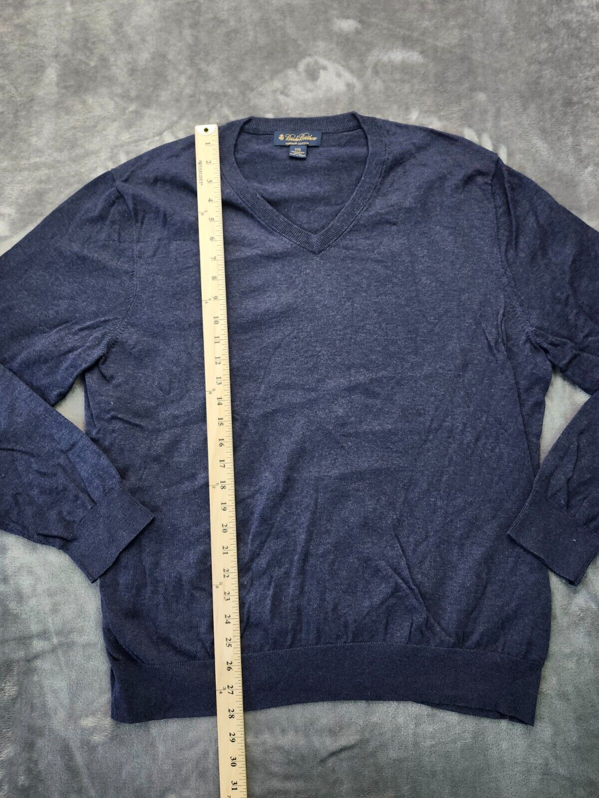 Brooks Brothers Men Sweater Crew Neck 100% Supima Cotton Blue Size XXL