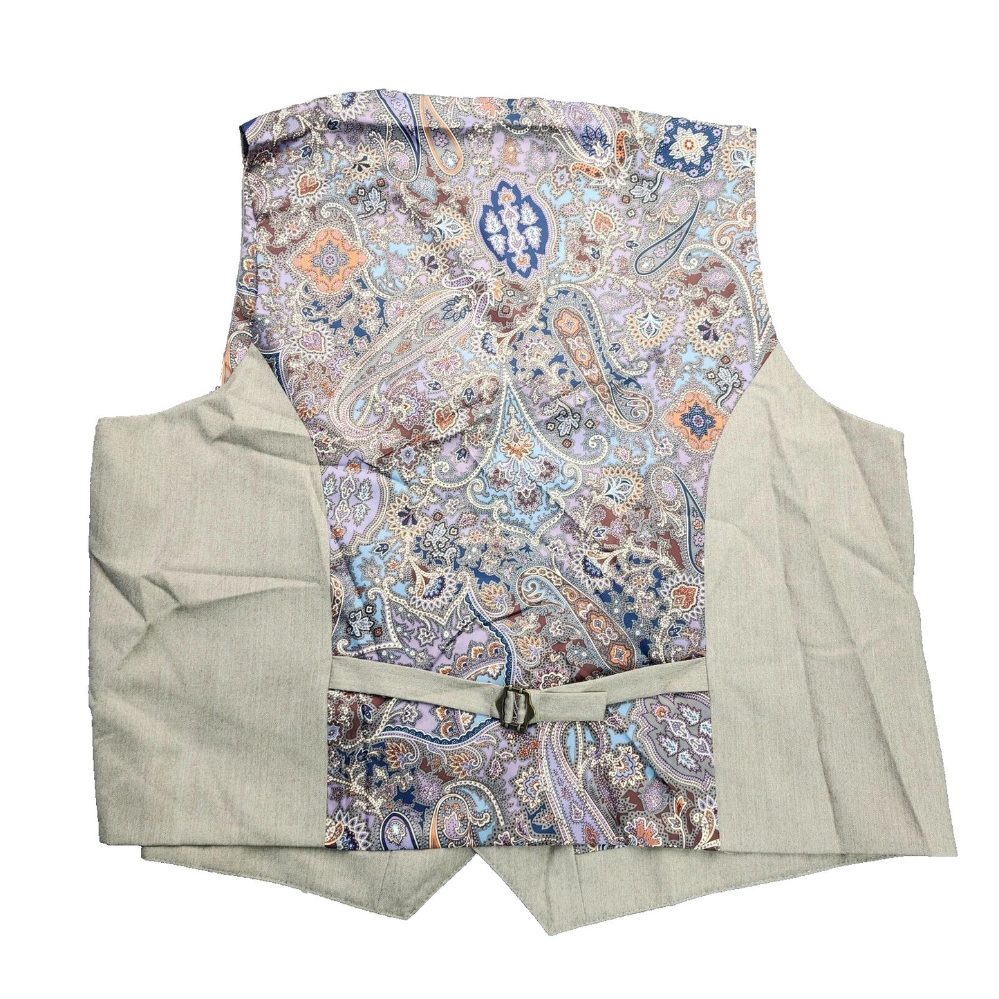 TAYION By Montee Holland Mens Tan Wool Blend Paisley Vest Pike Stitching 2XL
