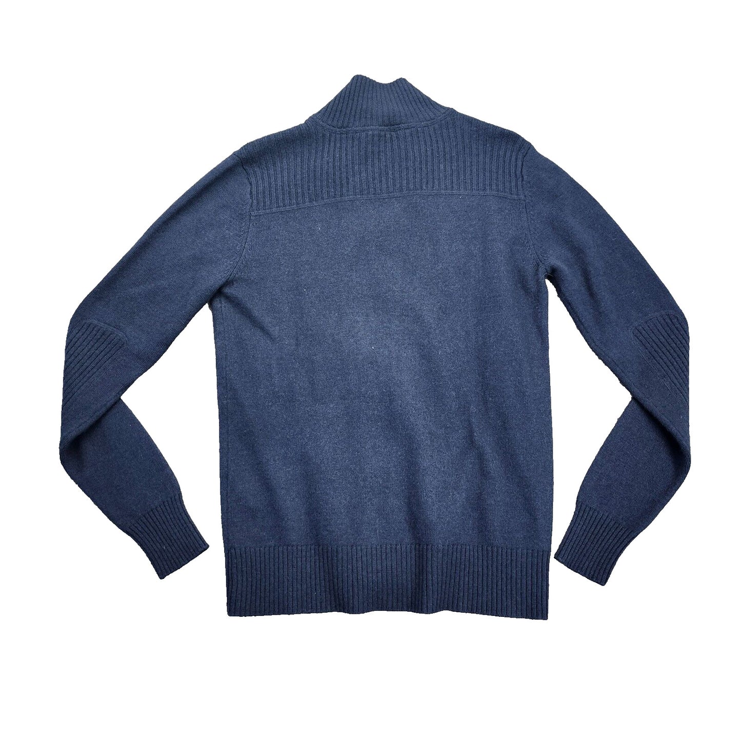 BMW Mens Navy Blue Knit Zipup Sweater Size Small