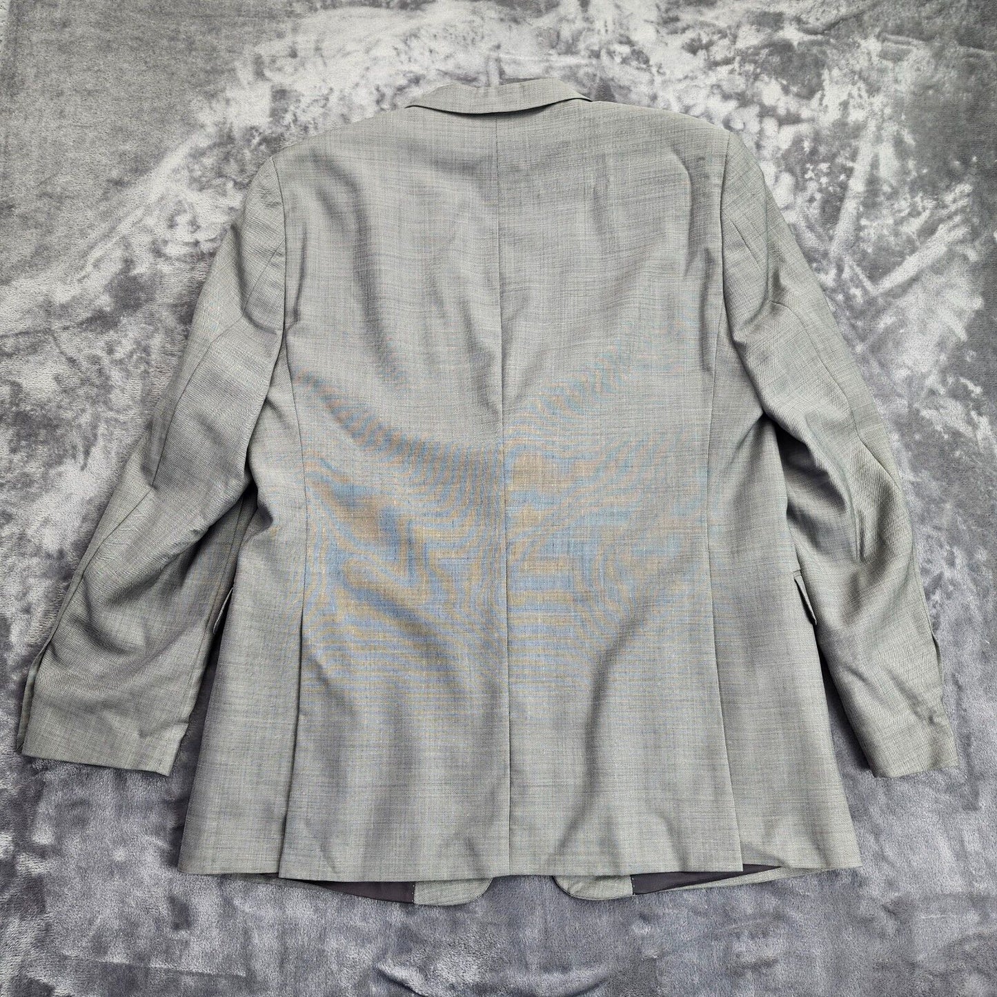 Tommy Hilfiger Men's Gray Blazer Sport Coat Suit Jacket Long 46 100% Wool