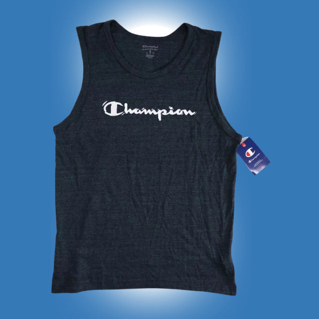Champion Tank Top Mens Medium Classic Black Graphic Tank Muscle Shirt