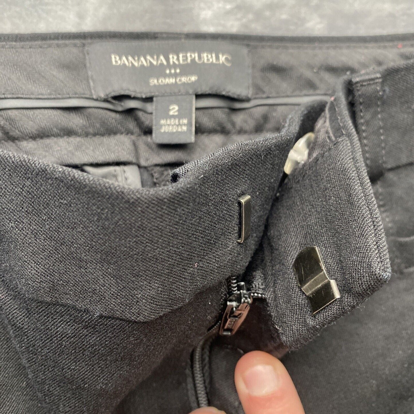 Banana Republic Pants Womens 2 Black Sloan Fit Cropped Tapered Career Casual