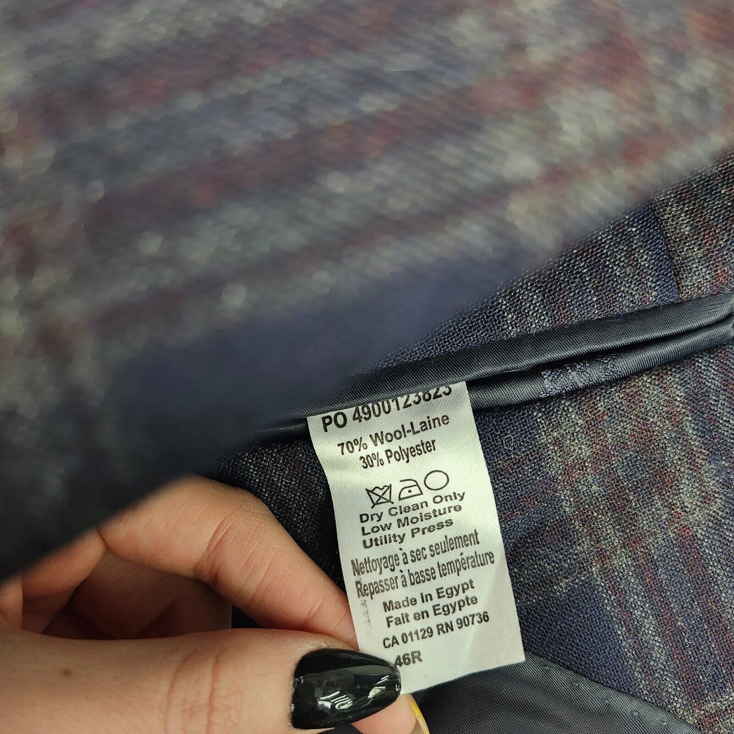 Lauren Ralph Lauren Polyester Blue Plaid Suit Jacket Blazer 46R NWT