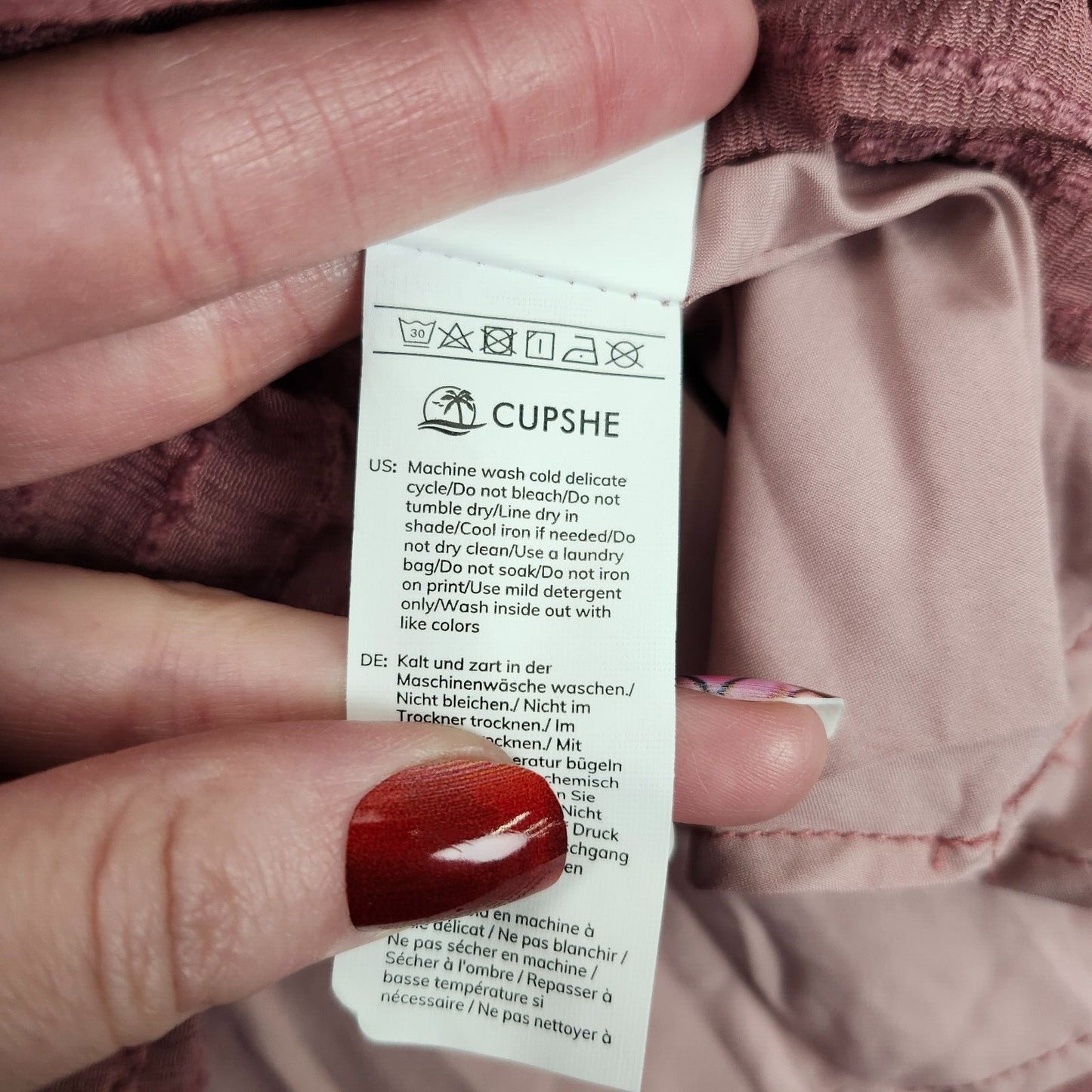 CUPSHE Women's Rose Surplice Blouson Sleeve Mini Beach Dress Size Medium