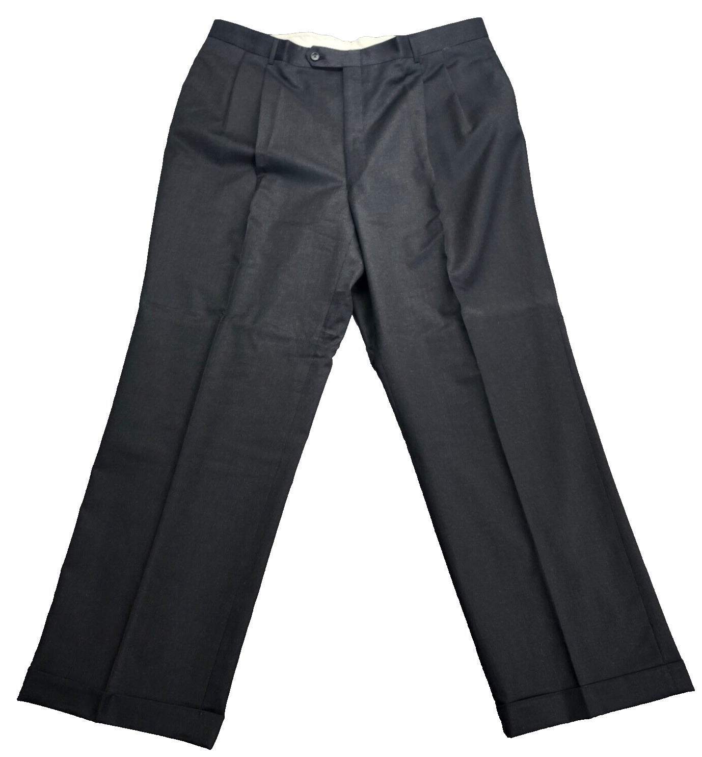 100% Wool Men's Black Suit Pants Size 44.5 Long