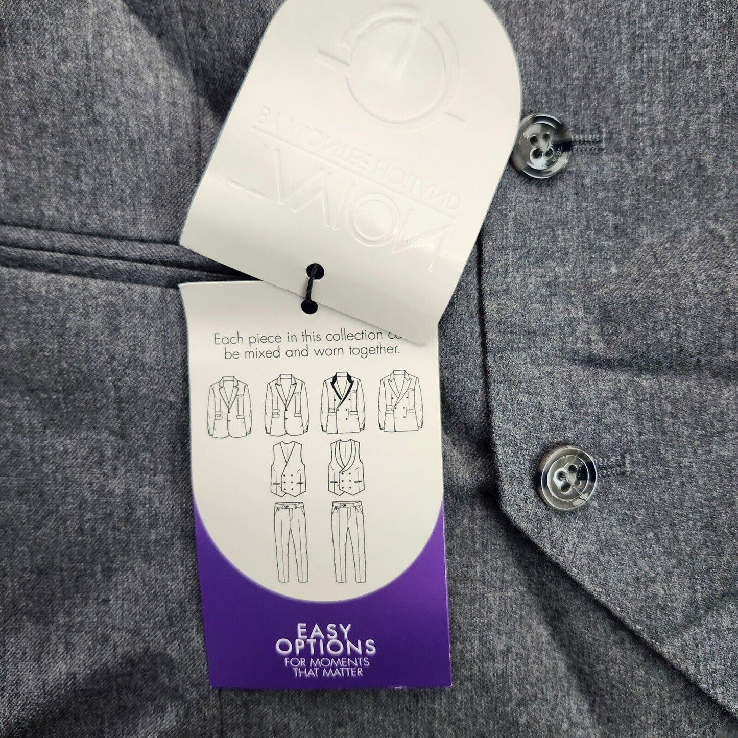 TAYION By Montee Holland Mens Gray Wool Blend Paisley Vest Pike Stitching Med