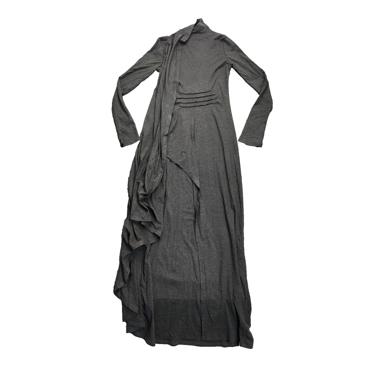 MICAS Womens Funnel Neck Wrap Ruched Long Sleeve Slit Maxi Dress Small