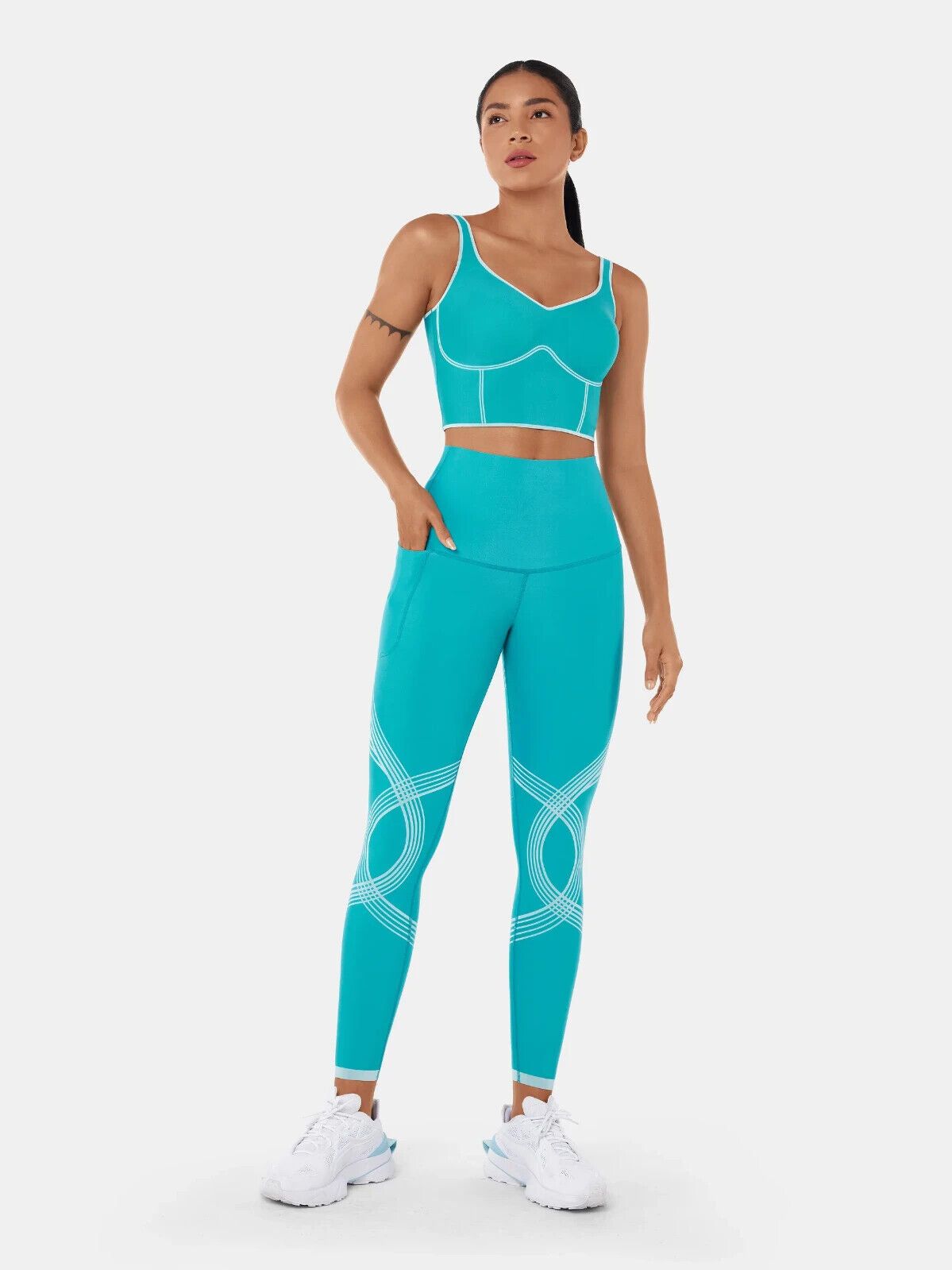 Fanka Body Sculpt Lift n Curve Leggings (with Pockets) Hawaii Blue/Wave SM