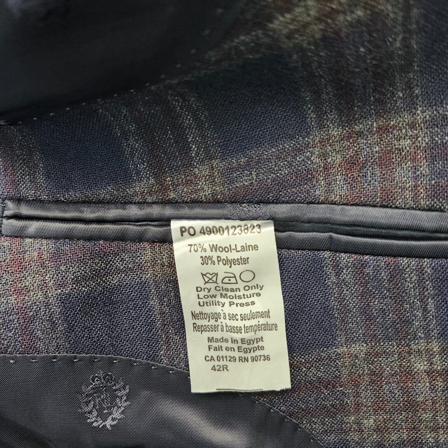 Lauren Ralph Lauren Polyester Blue Plaid Suit Jacket Blazer 42R NWT