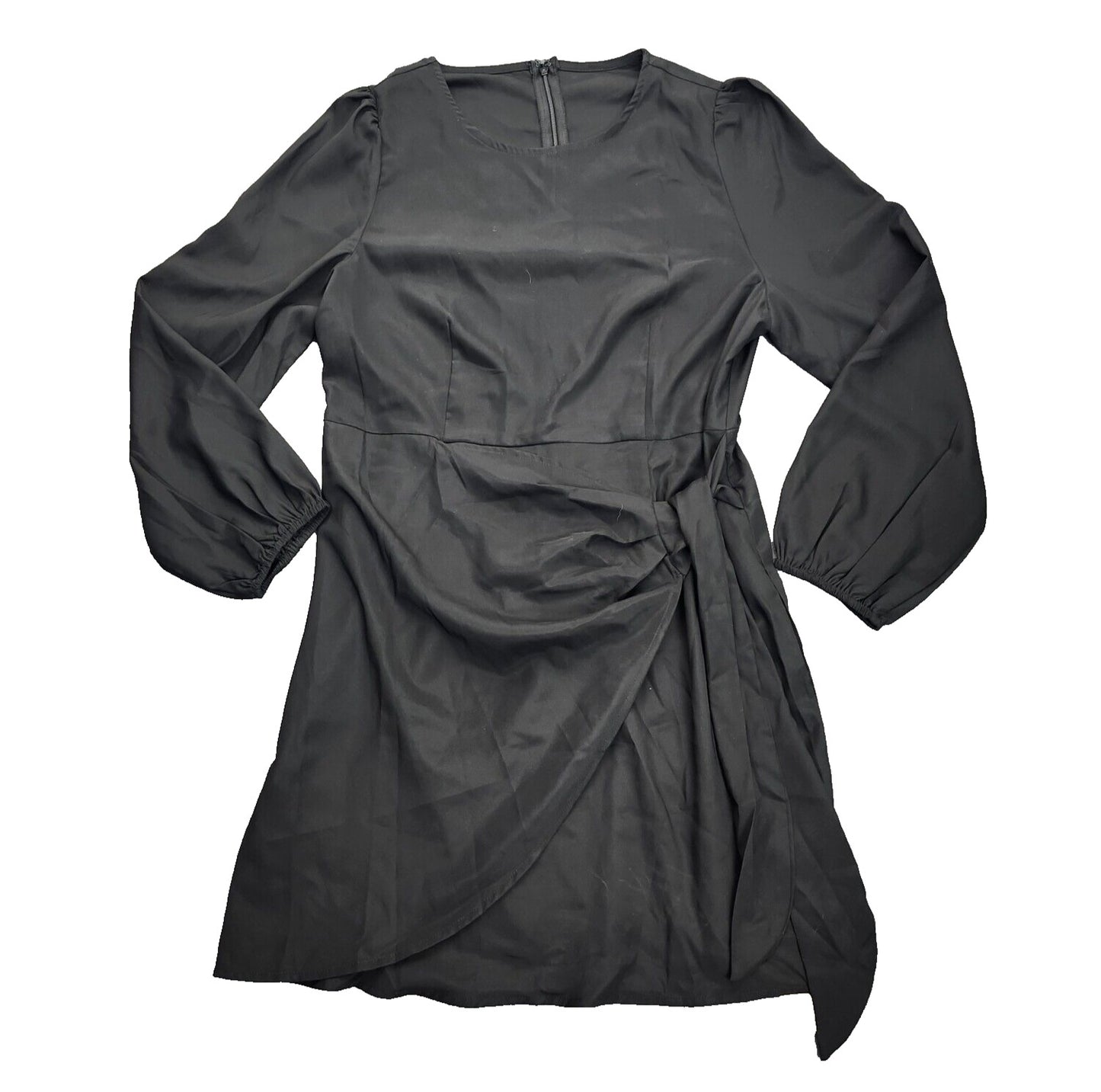 CUPSHE Women's Dress Long Sleeve Lantern Sleeve Tie Side Wrap Dress Large