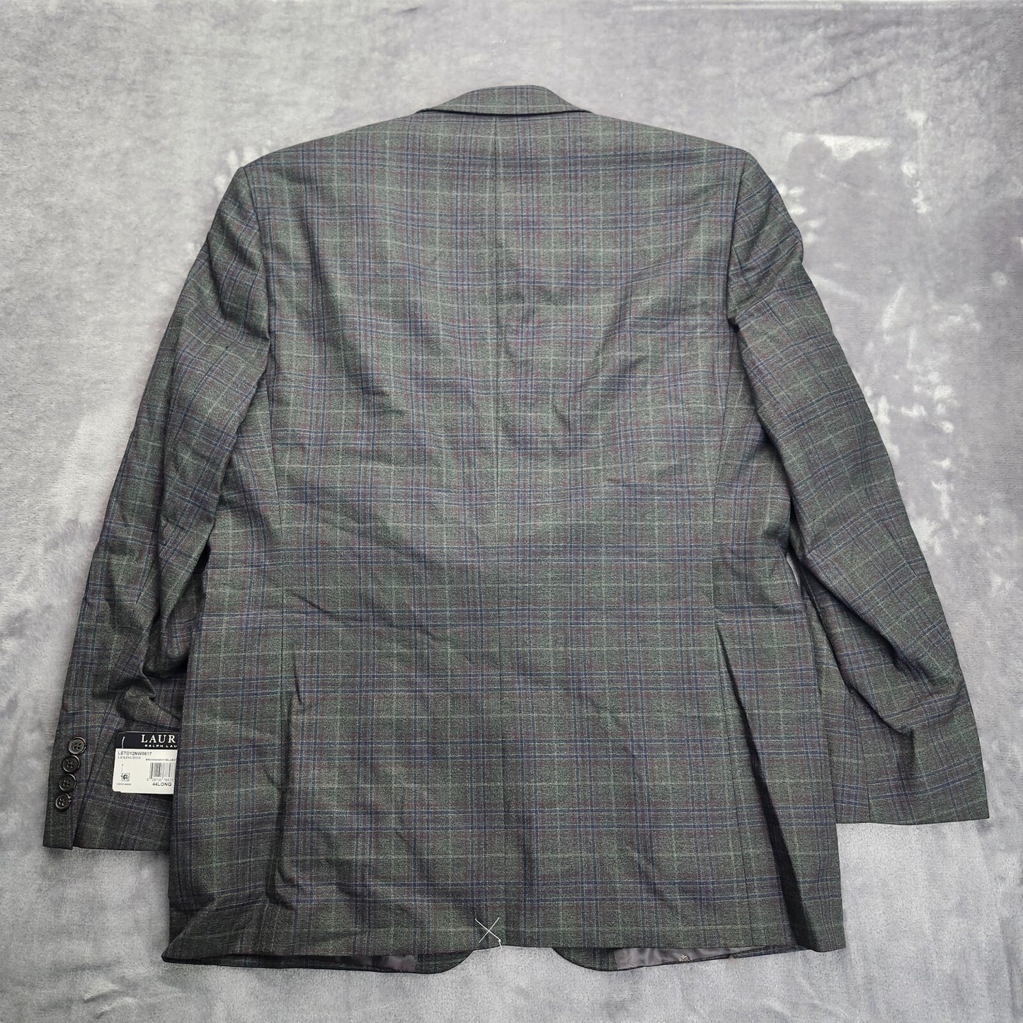 Lauren Ralph Lauren Polyester Green Plaid Suit Jacket Blazer 44L NWT