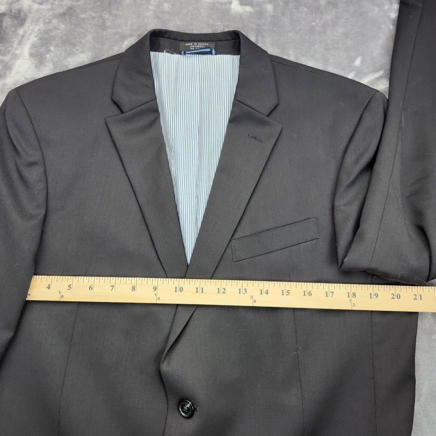 Tommy Hilfiger Black Suit Set 100% Wool Jacket 41 L Pants 32
