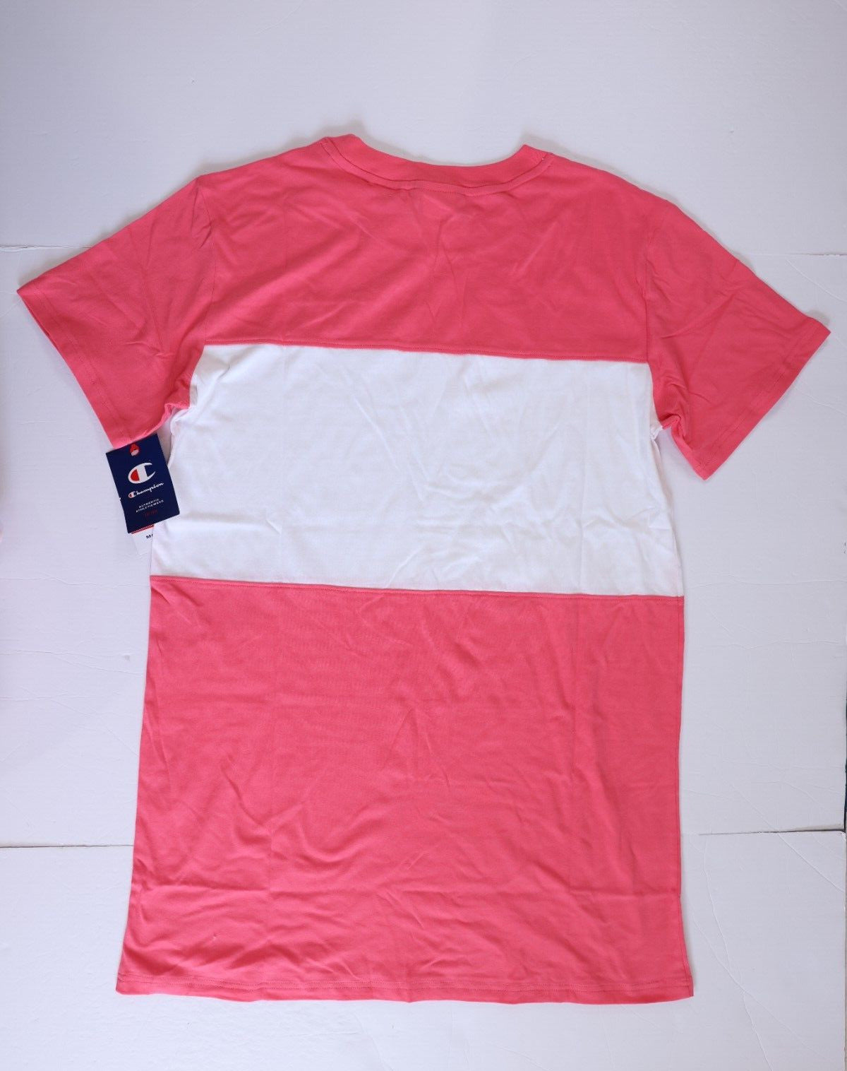 NEW Champion Mens Pink and White Tee Shirt Size L
