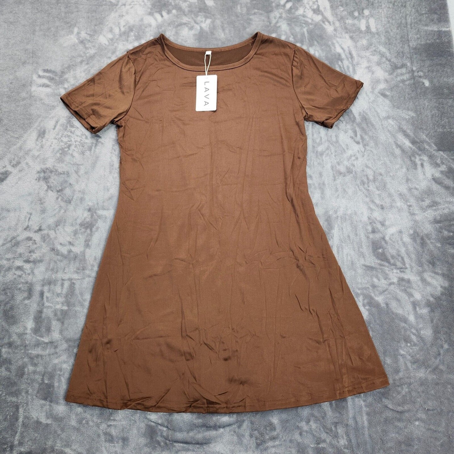 Women's Sundress Short Sleeve Casual T-shirt Dress Plain A Line Loose Summer Med