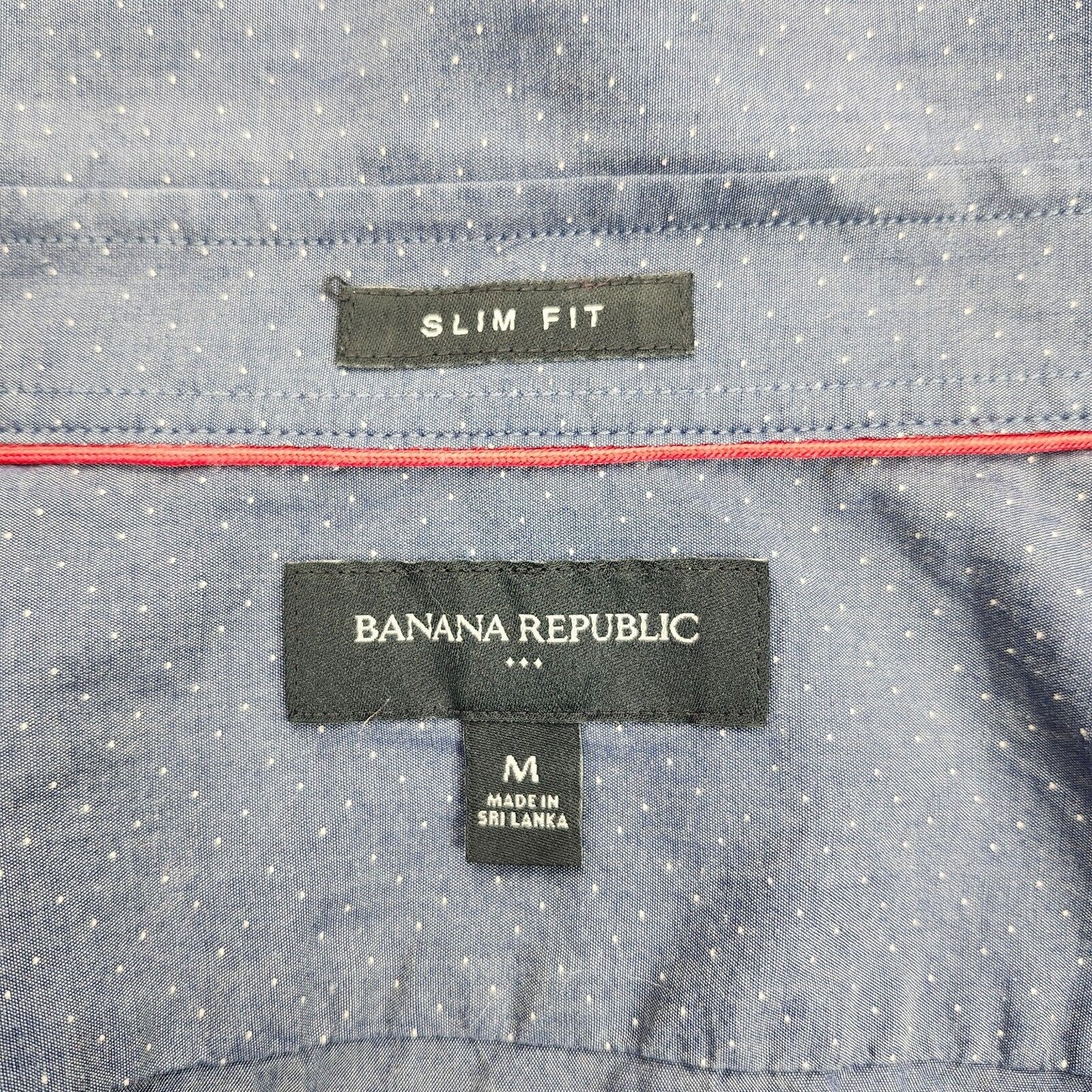 Banana Republic Short Sleeve Slim Fit Cotton Solid Casual Button-Down Shirt Med